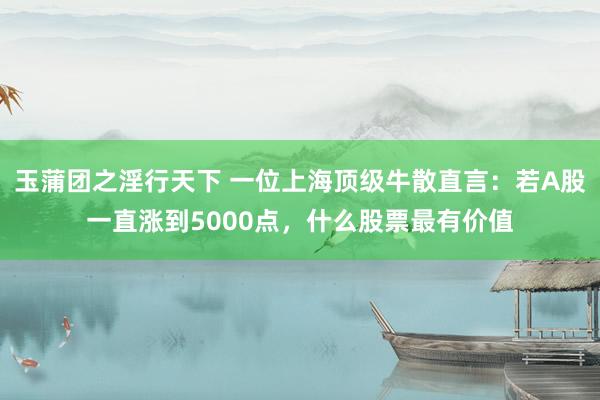 玉蒲团之淫行天下 一位上海顶级牛散直言：若A股一直涨到5000点，什么股票最有价值