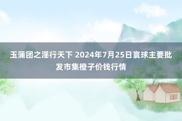 玉蒲团之淫行天下 2024年7月25日寰球主要批发市集橙子价钱行情