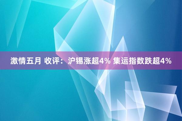 激情五月 收评：沪锡涨超4% 集运指数跌超4%