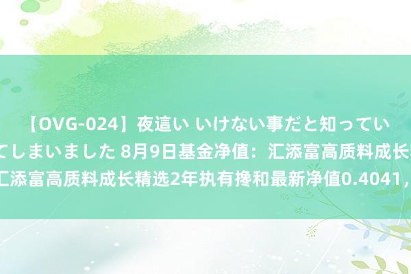 【OVG-024】夜這い いけない事だと知っていたけど生中出しまで許してしまいました 8月9日基金净值：汇添富高质料成长精选2年执有搀和最新净值0.4041，涨0.22%