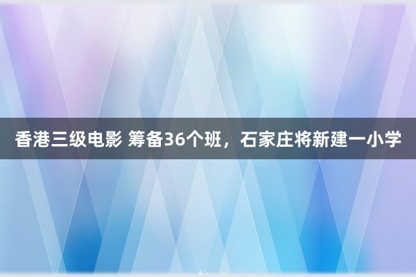 香港三级电影 筹备36个班，石家庄将新建一小学