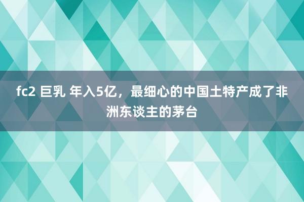 fc2 巨乳 年入5亿，最细心的中国土特产成了非洲东谈主的茅台