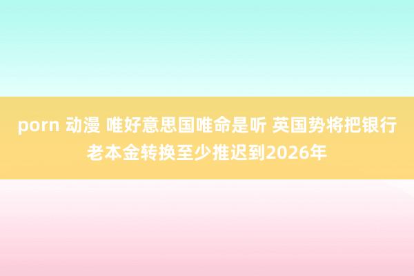 porn 动漫 唯好意思国唯命是听 英国势将把银行老本金转换至少推迟到2026年