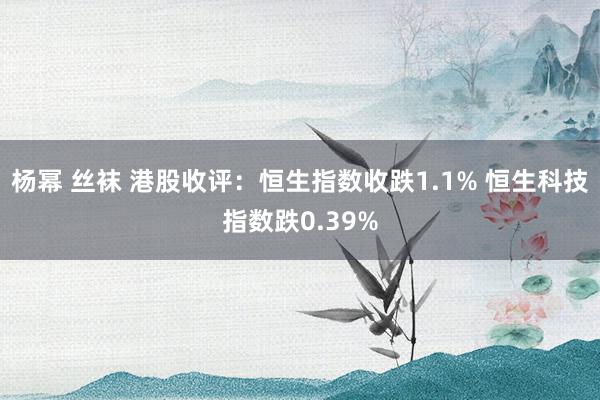 杨幂 丝袜 港股收评：恒生指数收跌1.1% 恒生科技指数跌0.39%