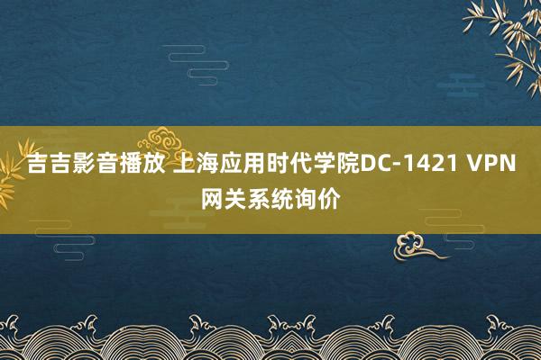 吉吉影音播放 上海应用时代学院DC-1421 VPN网关系统询价