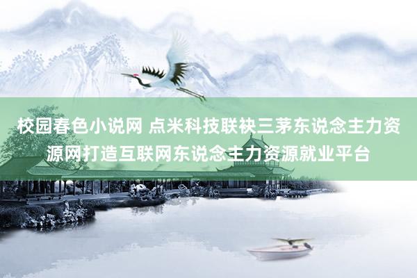 校园春色小说网 点米科技联袂三茅东说念主力资源网打造互联网东说念主力资源就业平台