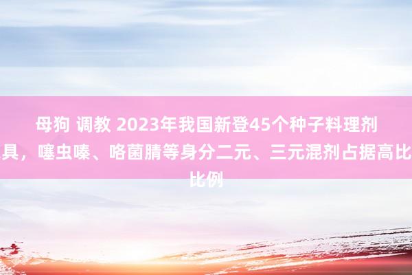 母狗 调教 2023年我国新登45个种子料理剂家具，噻虫嗪、咯菌腈等身分二元、三元混剂占据高比例